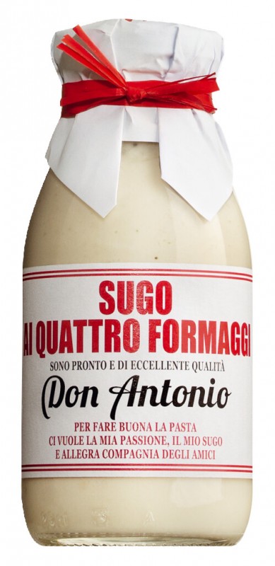 Sugo quattro formaggi, salsa cremosa con 4 tipi di formaggio, Don Antonio - 240 ml - Bottiglia