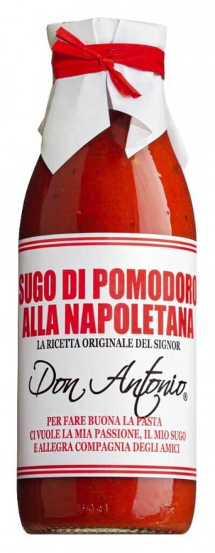 Sugo alla Napoletana, tomatensaus met verschillende soorten tomaten, Don Antonio - 480 ml - fles