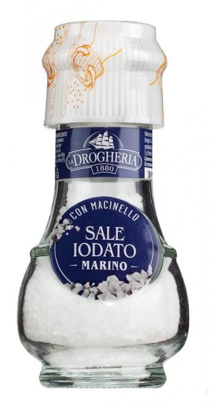 Sale marino con macinello, coarse sea salt, spice mill, drogheria and alimentari - 90g - Glass