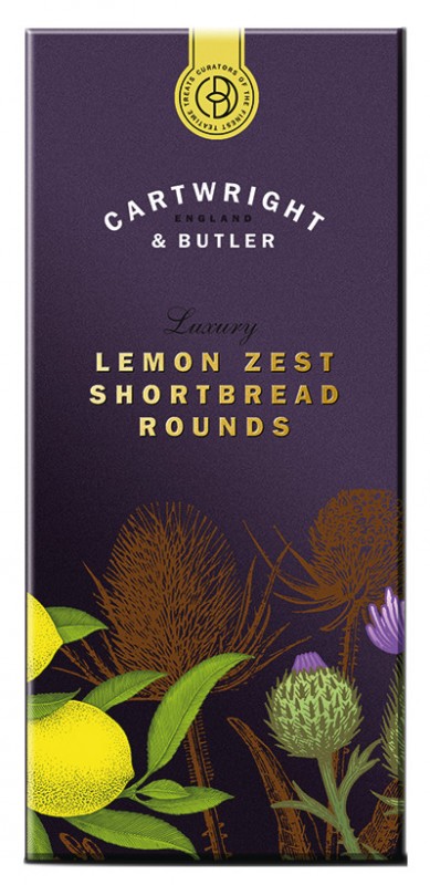 Lemon Zest Shortbread Rounds, omlos teszta citrommal, Cartwright es Butler - 200 g - csomag