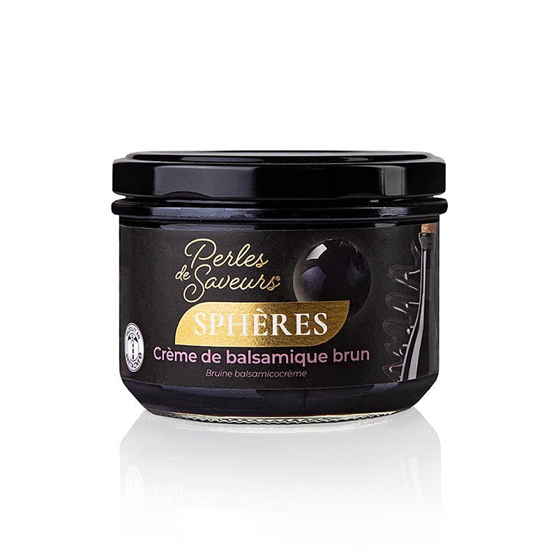 Esferas de Caviar Picante Crema Balsamico, Esferico 20mm, Perles de Saveurs - 250g, aprox. 30 pecas - Vidro