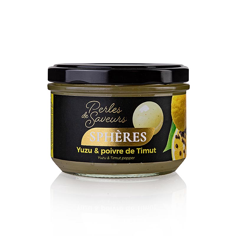 Fruit Caviar Spheres Yuzu and Timut Pfe, 20mm Spherical, Perles de Saveurs - 220 g, approx. 30 pieces - Glass