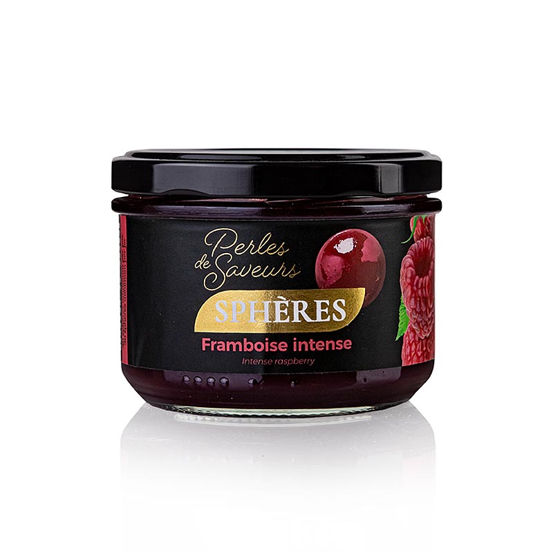 Fruit Caviar Spheres Intense Raspberry, 20mm Spherical, Perles de Saveurs - 220 g, approx. 30 pieces - Glass