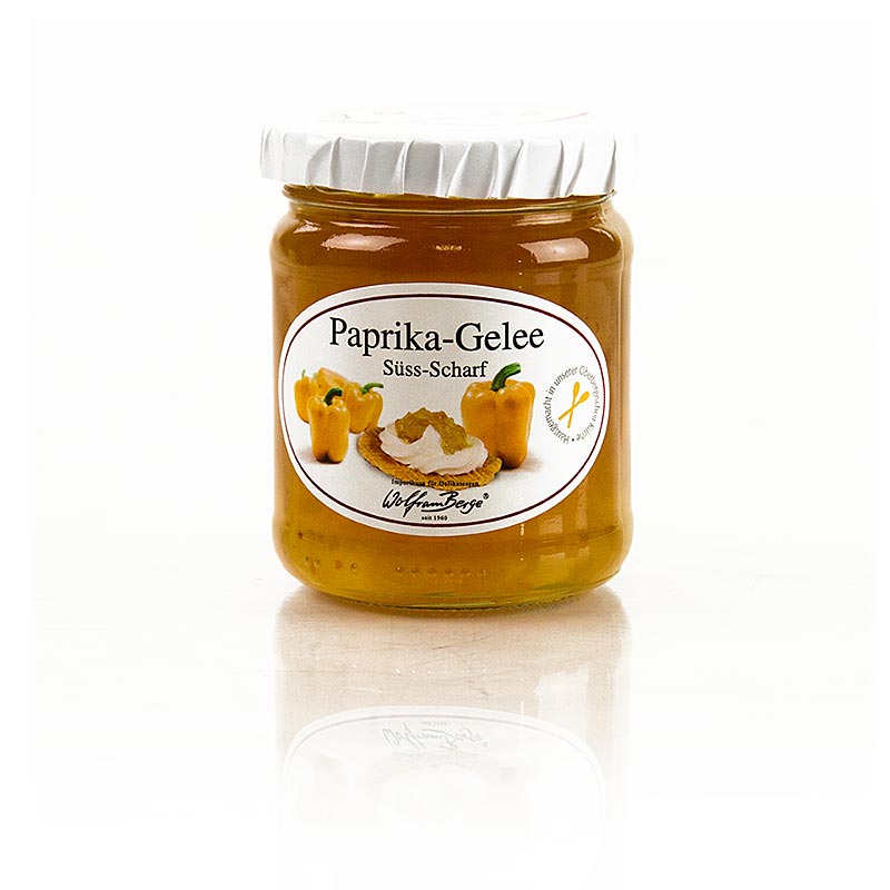 Paprika jelly, yellow, sweet and spicy, Wolfram Berge - 225g - Glass