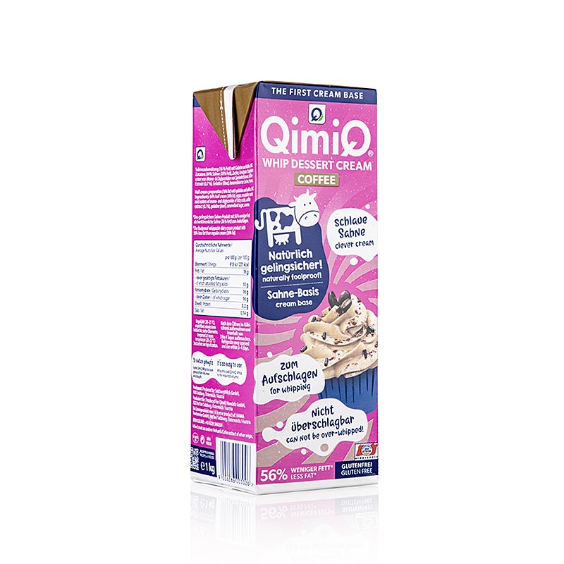 QimiQ Whip kahvi, kylma kermavaahto jalkiruoka, 16% rasvaa - 1 kg - Tetra