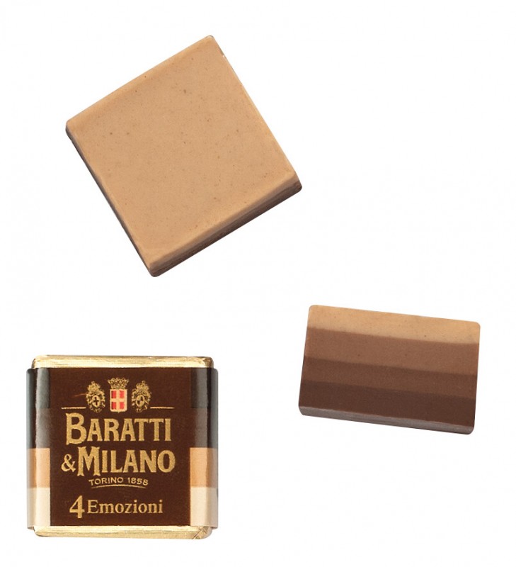 Cremino 4 emozioni di gusto, praline a strati alla nocciola, 4 strati, Baratti e Milano - 500 g - borsa