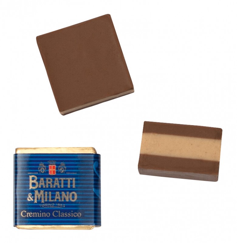 Cremino Classico Sacchetto, chocolats etages aux noisettes, coffret cadeau, Baratti e Milano - 200 g - sac