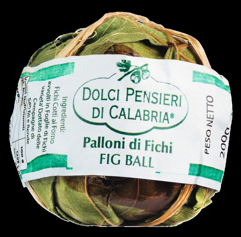 Pallone di fichi, fig ball wrapped in fig leaves, Dolci Pensieri - 200 g - Piece