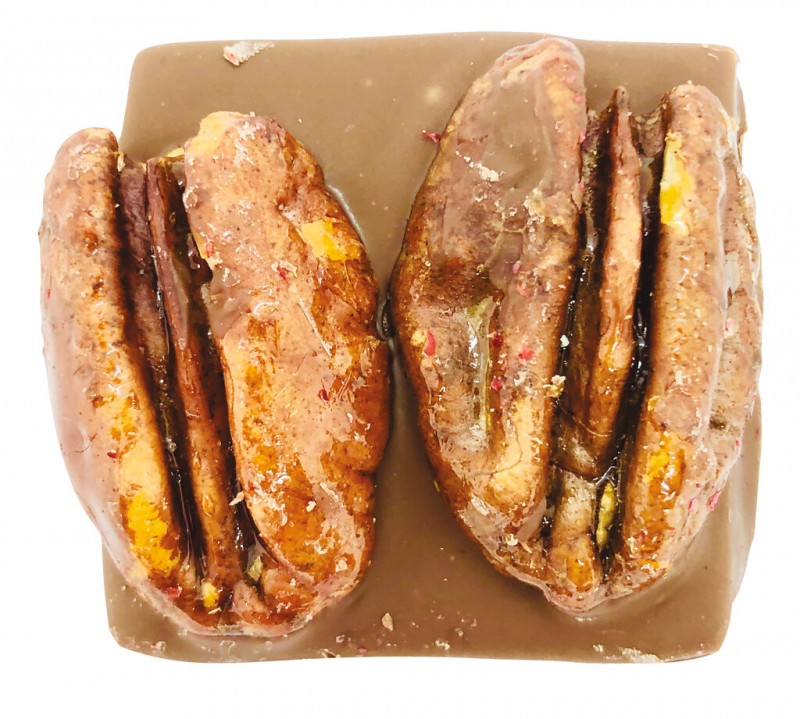 Caramello e cioccolato al latte e noix de pecan, caramello al burro salato con noci pecan, Dolfin - 45 g - pacchetto