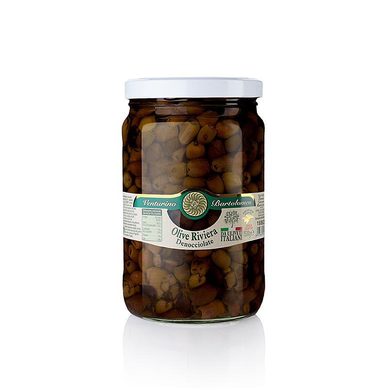 Venturino Denocciolate Riviera olives in olive oil, without stone - 1.5kg - Glass