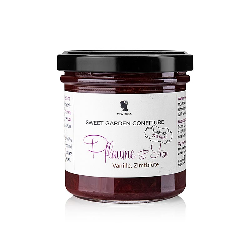 Sweet Garden Confiture - Pflaume & Yuzu Fruchtaufstrich, Mea Rosa - 180 g - Glas