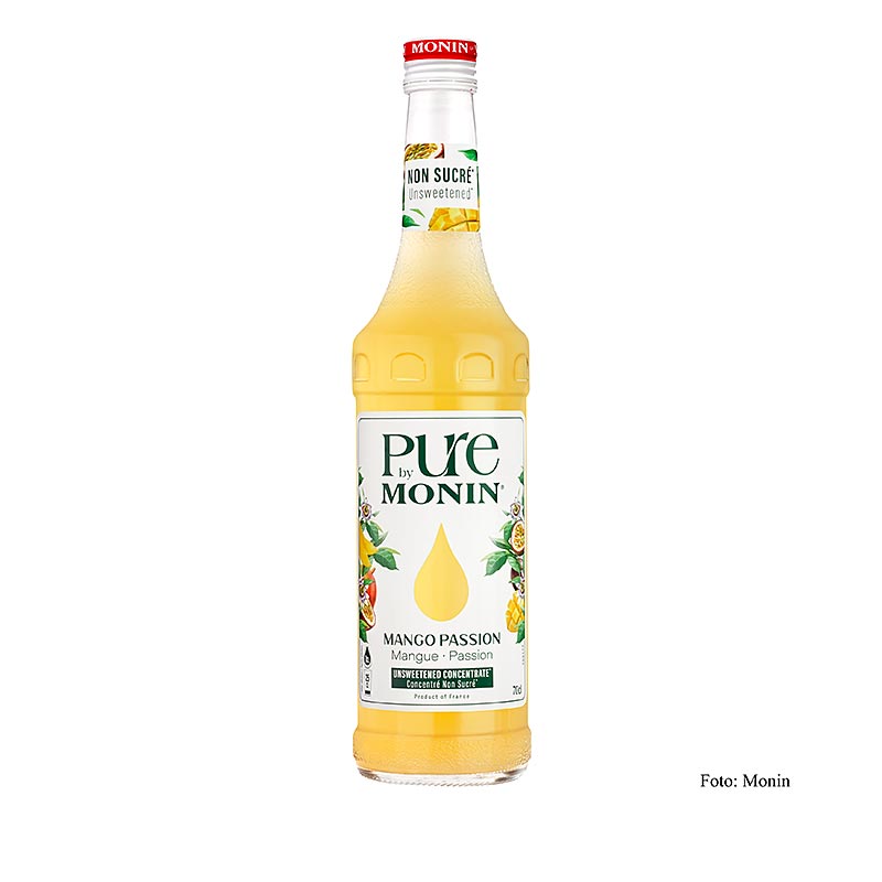 Monin PURE - Mango - Passion (frutto della passione), non zuccherato, 1:25 - 700 ml - Bottiglia