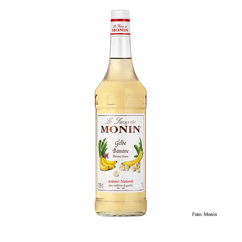 Sirop de banane jaune Monin 1:8 - 1 litre - Bouteille