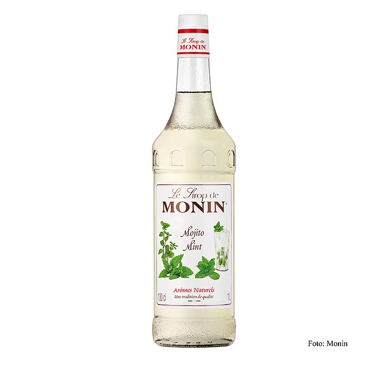 Monin Mojito Mint Sirup, weiß (mit Rumgeschmack) 1:8 - 1 l - Flasche