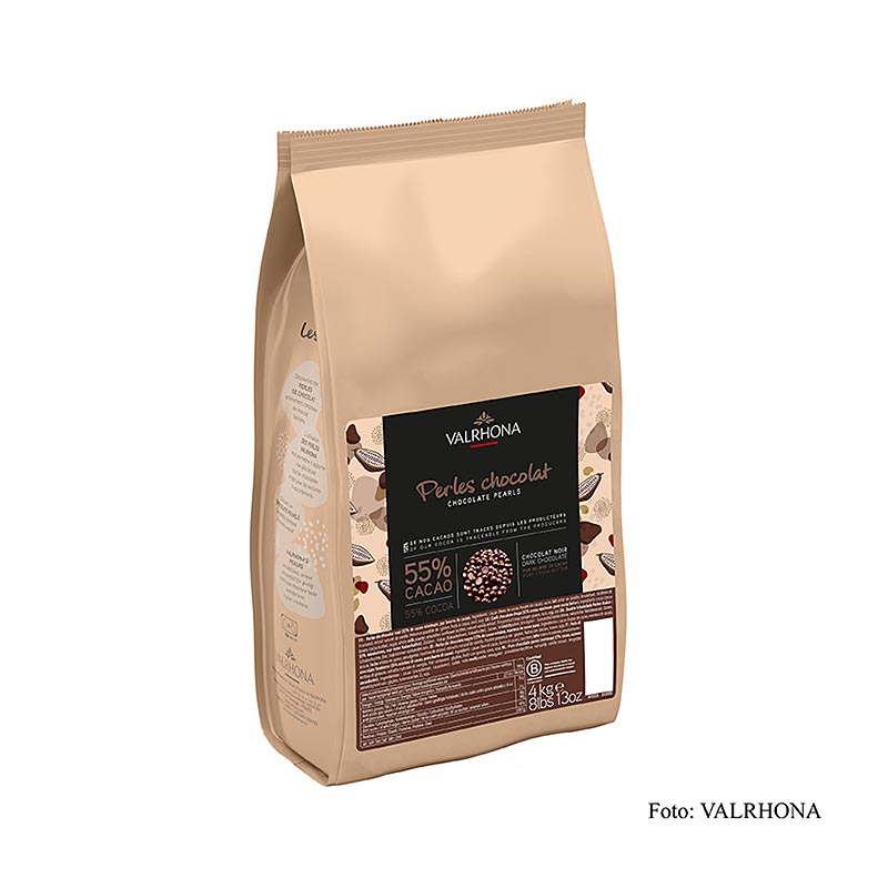 Chocolate pearls for baking, 55% cocoa, Valrhona - 4kg - bag