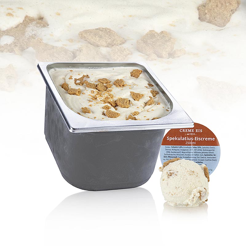 Creme Eis - Spekulatius Eiscreme mit Spekulatiusstückchen - 2,5 l - Pe-schale