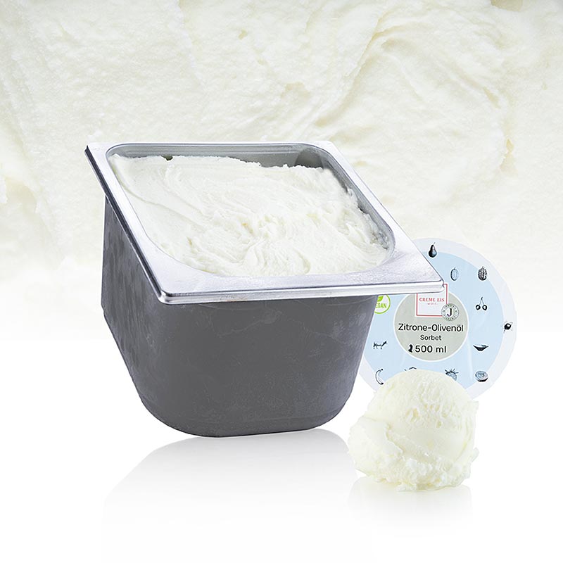 Gelato alla crema - sorbetto all`olio d`oliva al limone, vegano - 2,5 litri - Guscio in PE