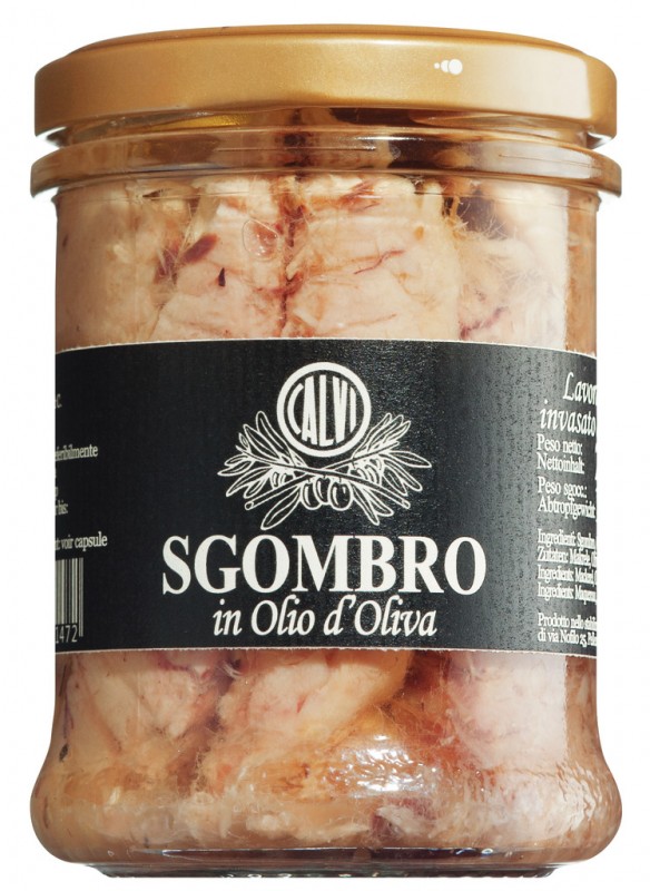 Sgombro i Olio d`Oliva, makrel i olivenolie, Calvi - 200 g - glas