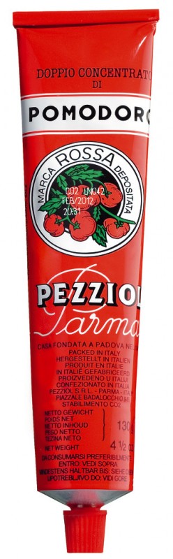 Concentre de tomate, tube rouge, Pomodoro double concentre, tube rosso, Pezziol - 130g - tube