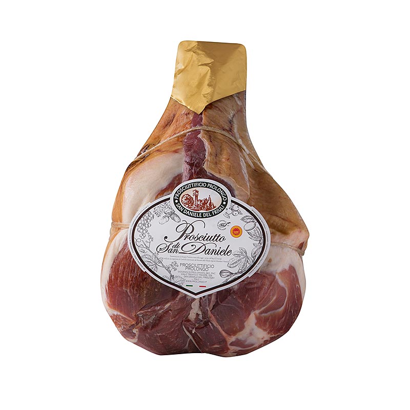 Jamon San Daniele DOP, jamon entero deshuesado, atado a mano - aproximadamente 7,5 kilogramos - vacio