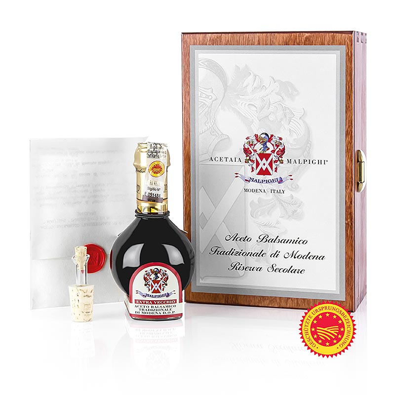 Aceto Balsamico Tradizionale DOP / BOB, Riserva Secolare, 100 jaar, Malpighi - 100 ml - Fles