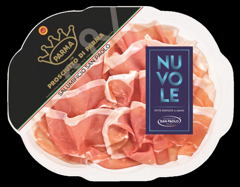 Prosciutto di Parma DOP 18 mesi, Parmaschinken, Aufschnitt, Salumificio San Paolo - 100 g - Packung