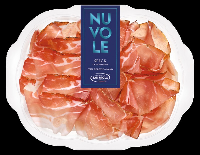 Speck, Schweinespeck, Aufschnitt, Salumificio San Paolo - 80 g - Packung