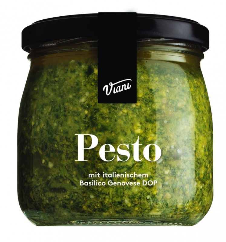 PESTO - z bazylia genuenska DOP, Pesto Genovese z bazylia DOP, Viani - 180g - Szklo