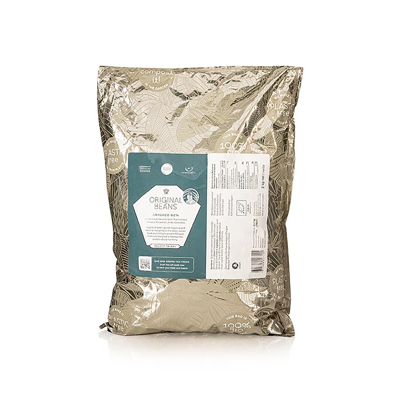 Arhuaco Businchari 82% Bittere Couverture, Callets, Originele Bonen, BIOLOGISCH - 2 kg - tas