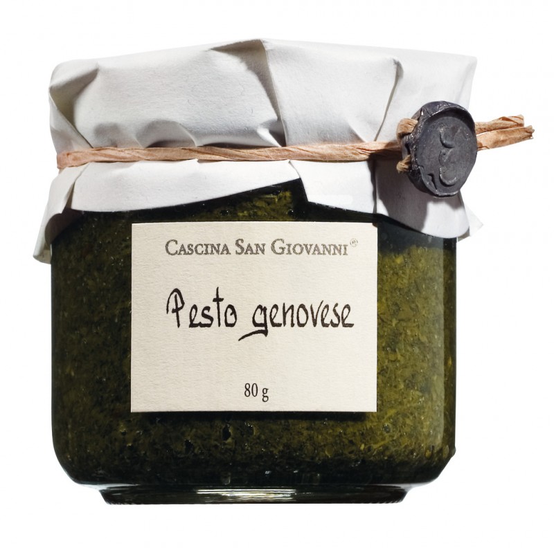 Pesto al basilico, pesto basilic, Cascina San Giovanni - 80g - Verre