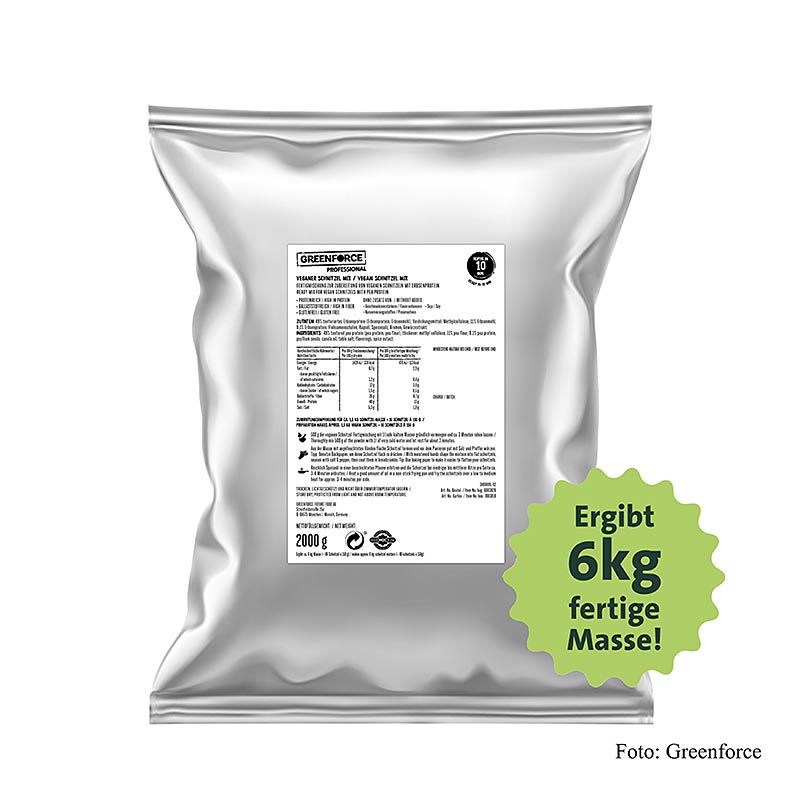 Greenforce MIX vegane Schnitzel, aus Erbsenprotein, Halal - 2 kg - Beutel