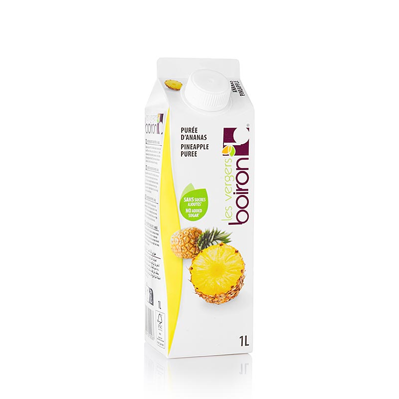 Purea di ananas Boiron, pastorizzata, 100% frutta - 1 litro - borsa