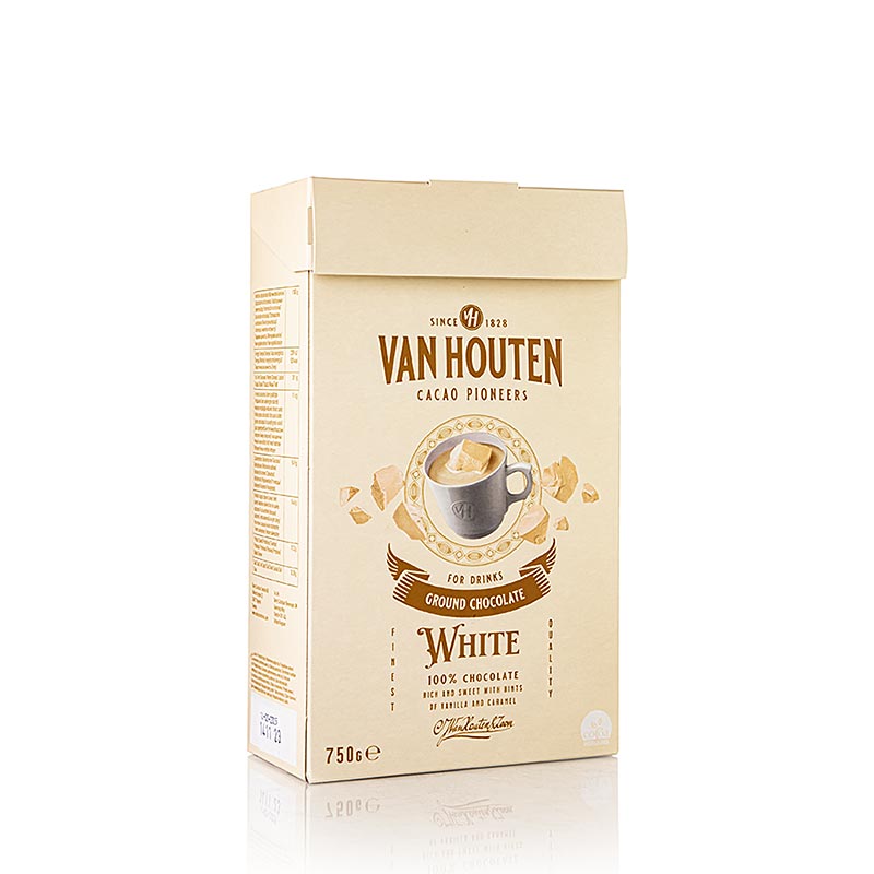 Van Houten Ground White Chocolate, Trinkschokoladen Pulver - 750 g - Karton