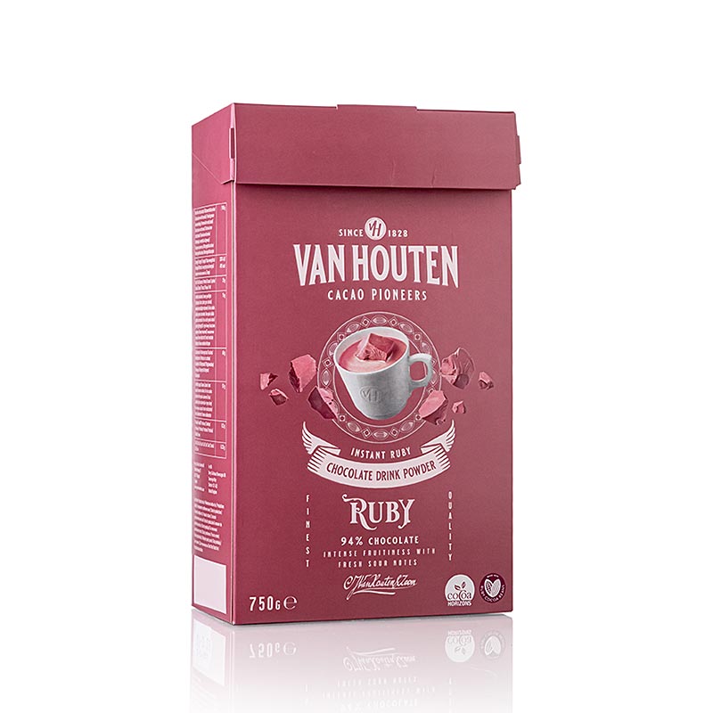 Van Houten Ground Ruby Chocolate, Trinkschokoladen Pulver, VM-54621-V99 - 750 g - Karton