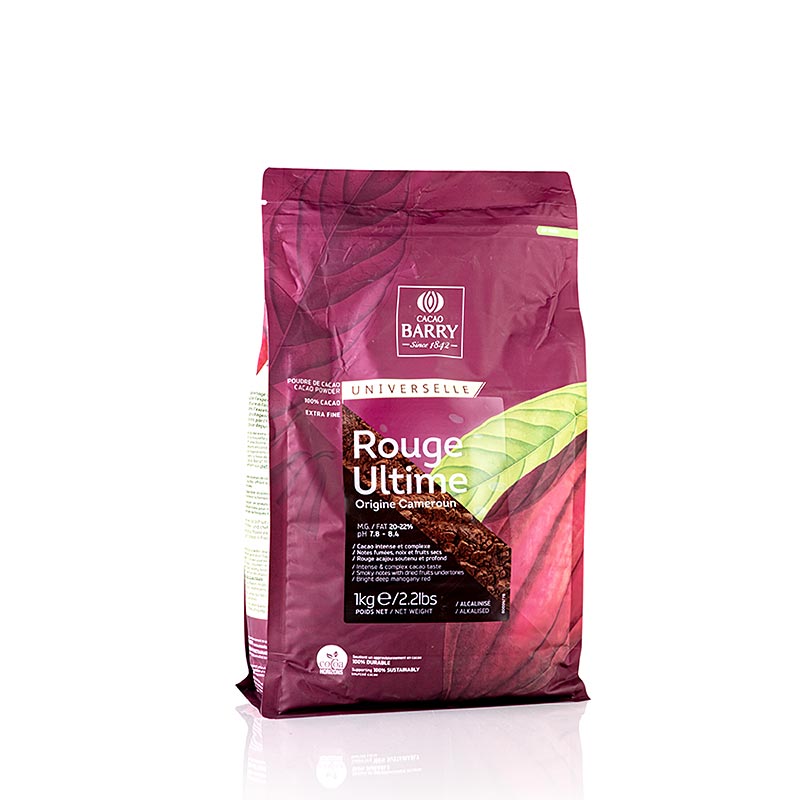 ROUGE ULTIME, alkalisiertes Kakaopulver, schwach entölt (DCP-20RULTI-89B) - 1 kg - Beutel