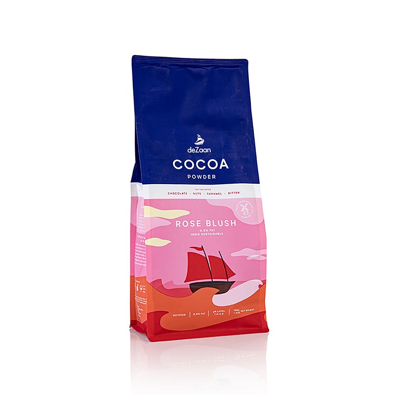 Rose Blush cacaopoeder, zwaar ontolied, 0,5% vet, deZaan - 1 kg - tas