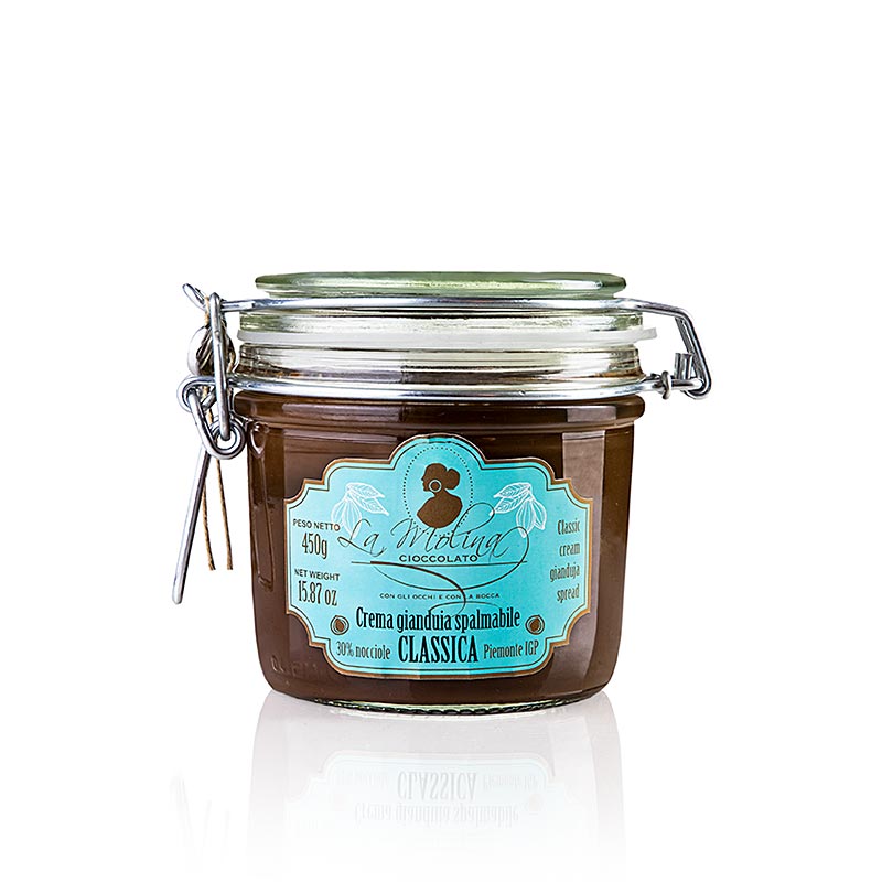 Volle melk Gianduja nougatcreme, La Molina (590-A) - 450g - Glas