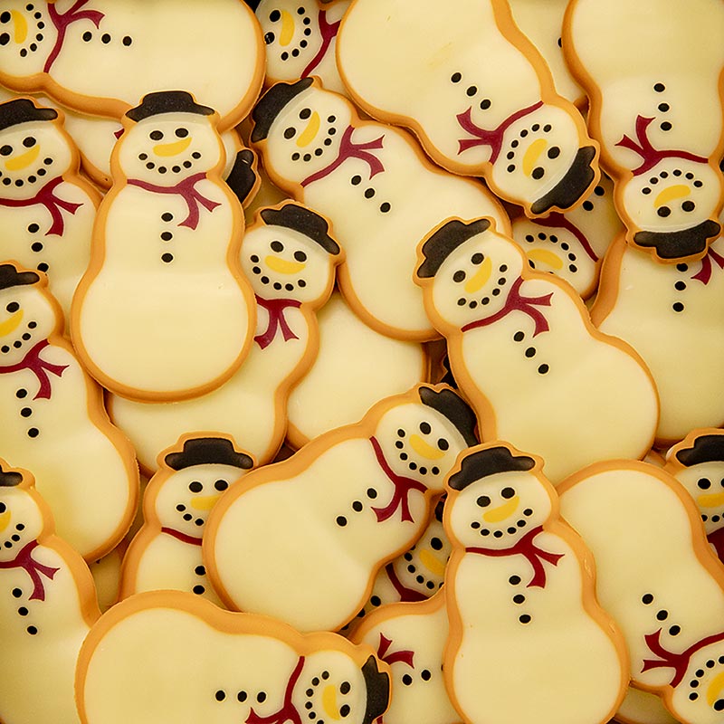 Schokoaufleger Icing cookie snowman, 50 x 29 mm, Dobla (77855) - 370 g, 90 Stück - Blister