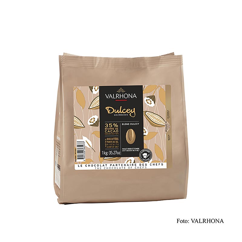 Valrhona Dulcey, Blonde Schokolade 35%, Callets (31834) - 1 kg - Beutel