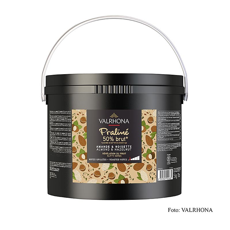 Valrhona Praline Masse Fruite Brut 25% Haselnuss, 25% Mandel - 5 kg - Pe-eimer