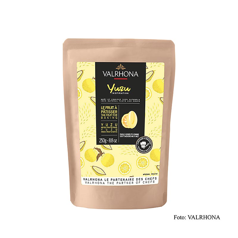 Valrhona Inspiration Yuzu, Yuzuspezialität mit Kakaobutter (32749) - 250 g - Beutel