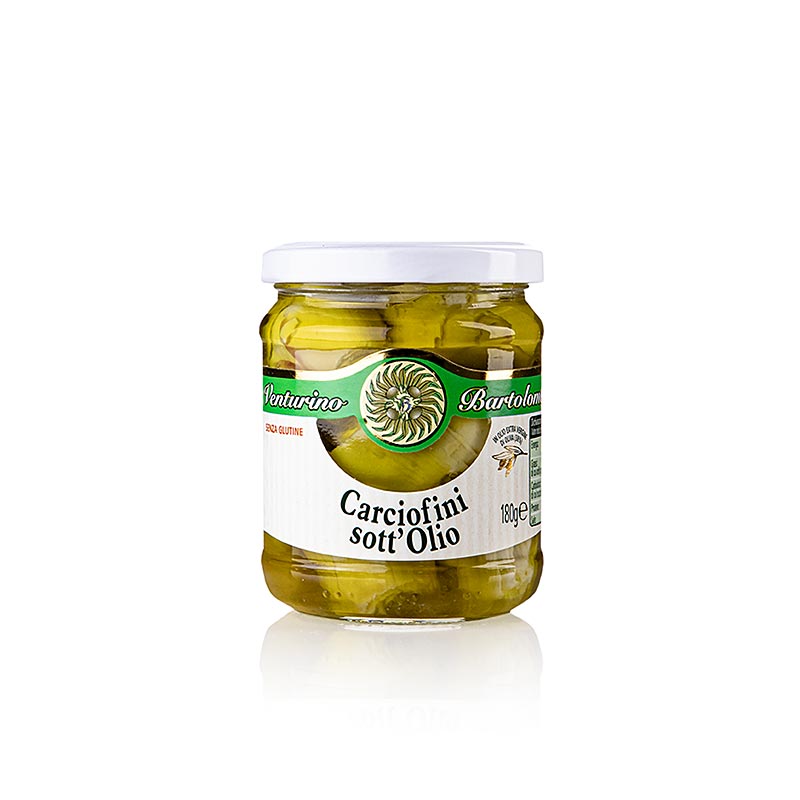 Alcachofras em conserva - Carciofini sott`olio, em azeite, Venturino - 180g - Vidro