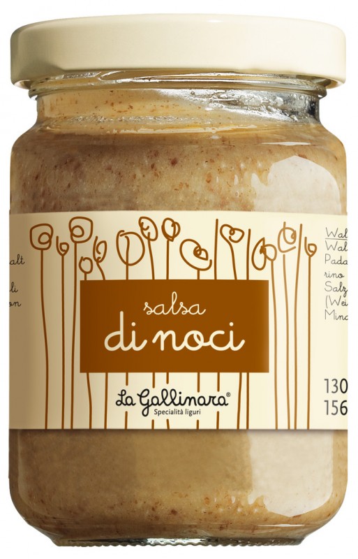 Salsa di noci, nut sauce, La Gallinara - 130 g - Glass