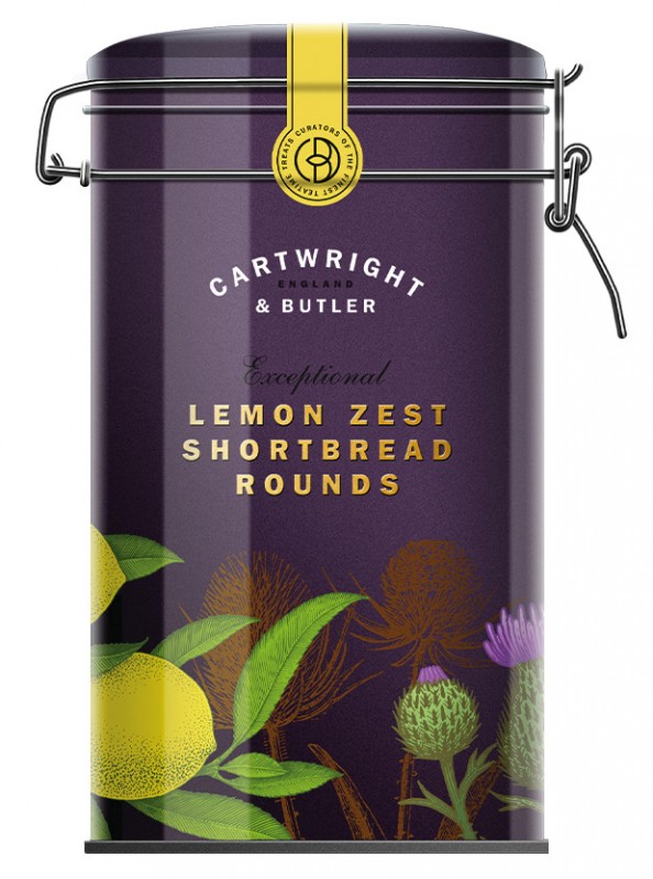 Lemon Zest Shortbread Rounds, krehke pecivo s citronom, plechovka, carwright a komornik - 200 g - moct