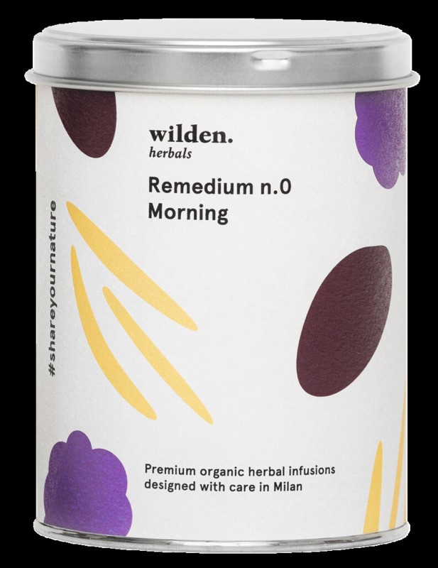 Remedium n.0 Pagi, organik, campuran teh pagi hari, longgar, organik, herbal Wilden - 90 gram - Bisa