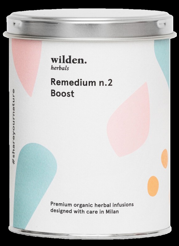 Remedium n.2 Boost, biologico, miscela di te Boost, sfuso, biologico, erbe selvatiche - 90 g - Potere