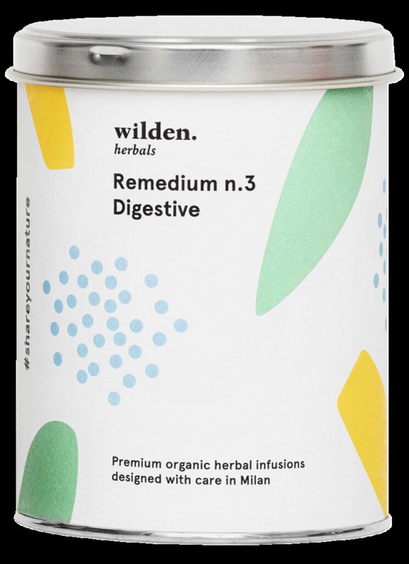 Remedium n.3 Pencernaan, organik, campuran teh Pencernaan, longgar, organik, herbal Wilden - 90 gram - Bisa