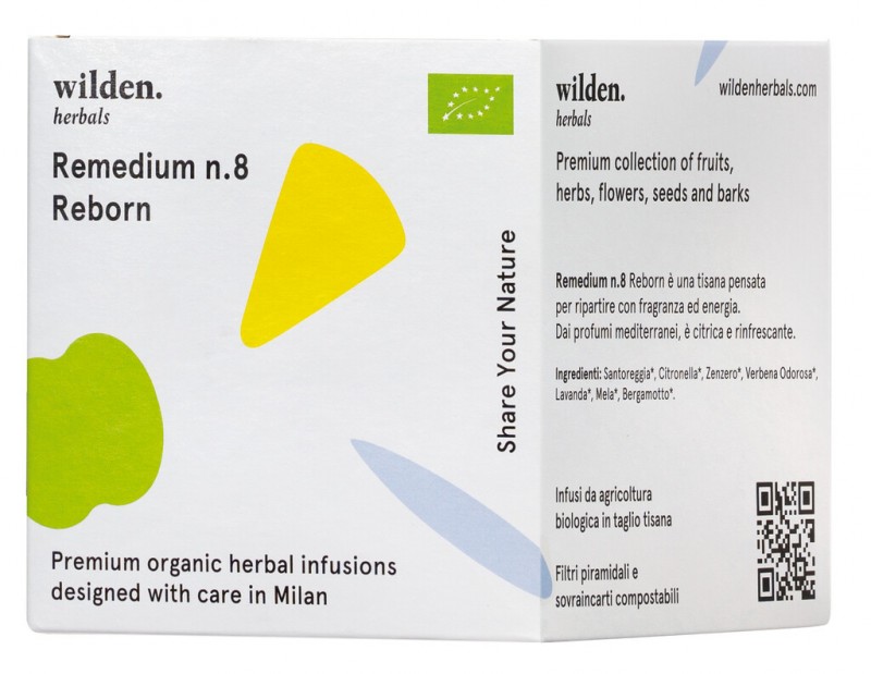 Remedium n.8 Reborn Pack, Organic, Tea Blend Reborn Pack, Sachet, Organic, Wild Herbals - 10x2g - pack