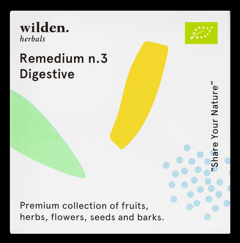 Remedium n.3 Pek Pencernaan, organik, campuran teh Pek Pencernaan, beg, organik, herba Wilden - 10 x 2g - pek