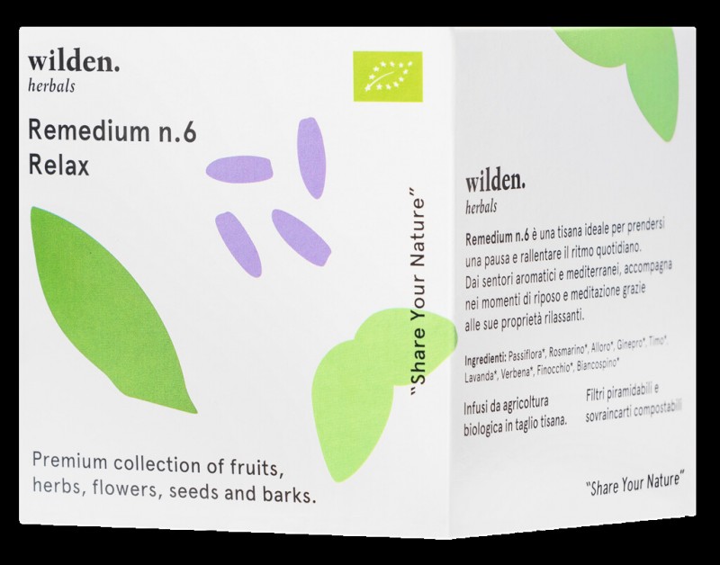 Remedium n.6 Relax Pack, Bio, Teemischung Relax Pack, Beutel, Bio, Wilden herbals - 10 x 2 g - Packung